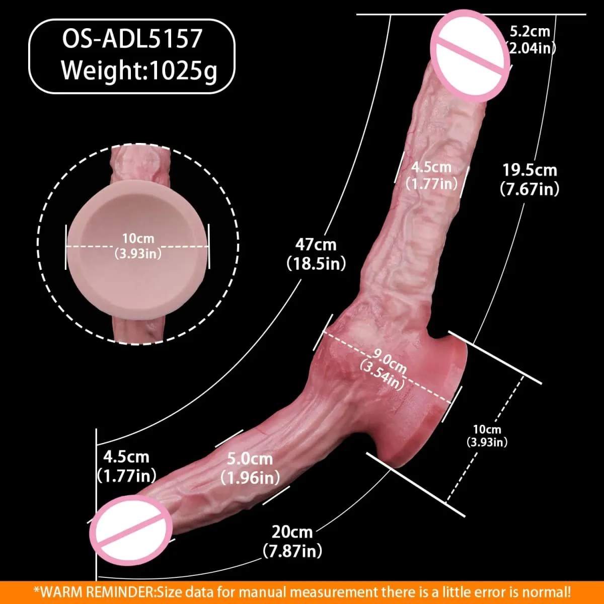 Mainan Seks Stimulator Vagina Anal Kepala Ganda Dildo Panjang Realistis 47Cm dengan Pengisap untuk Pasangan Lesbian Alat Dewasa Pria Gay