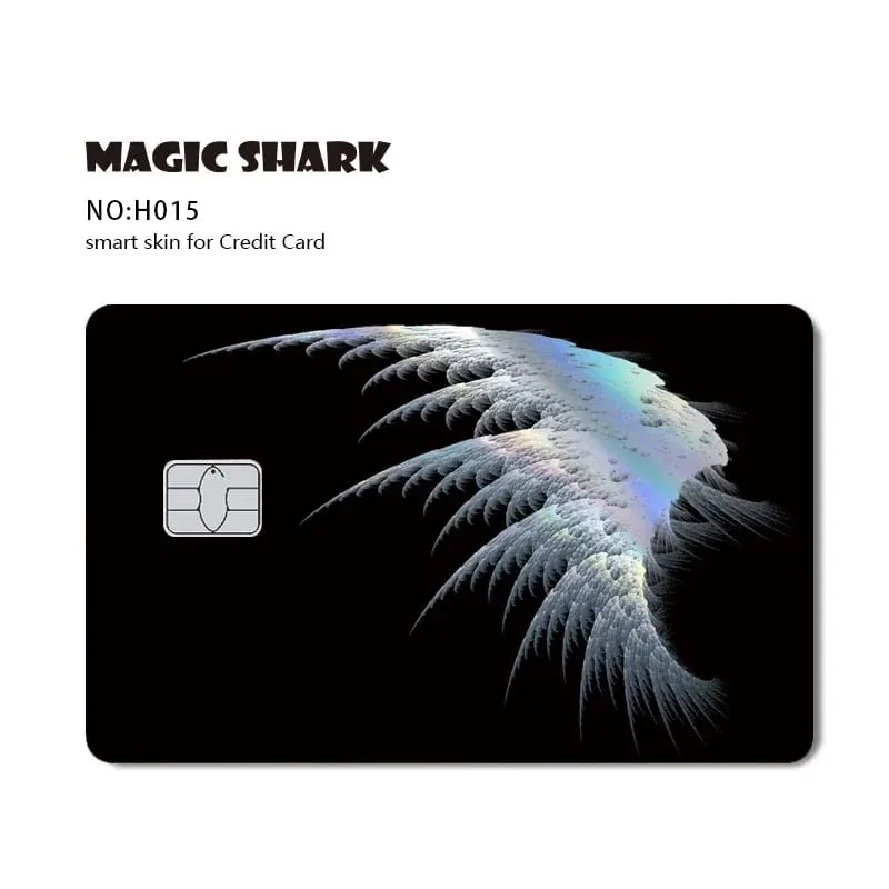 Magic Shark Skull Panda Hunter Broke Blue Eyes Dragon Laser Holographic Sticker Cover Film Skin for Credit Bank Debit Card — image 9