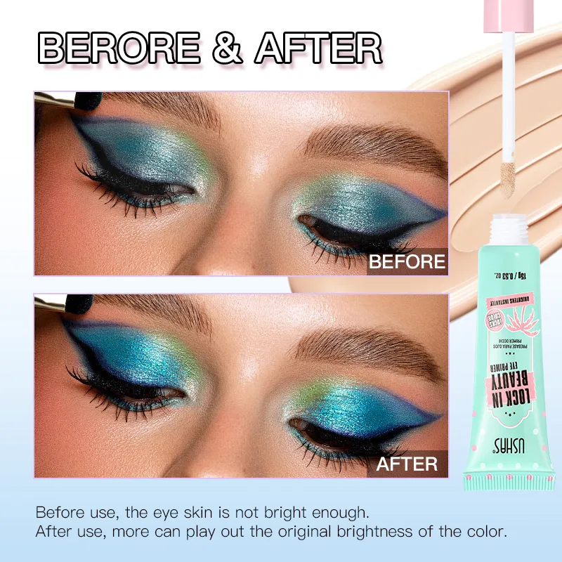 ล็อคอินบิวตี้อายแชโดว์ไพรเมอร์ Long Lasting Smudge Proof Brighten Eye Color Smooth Base Invisible Eye Makeup Primer — image 3