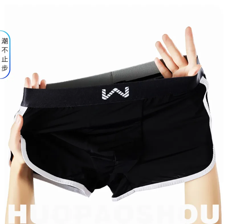 3PCS/Pack Ice Silk Breathable Antibacterial Mesh Men's Underpants Large Space Pouch Panties High Elastic Waistband Boxer Homme — image 8