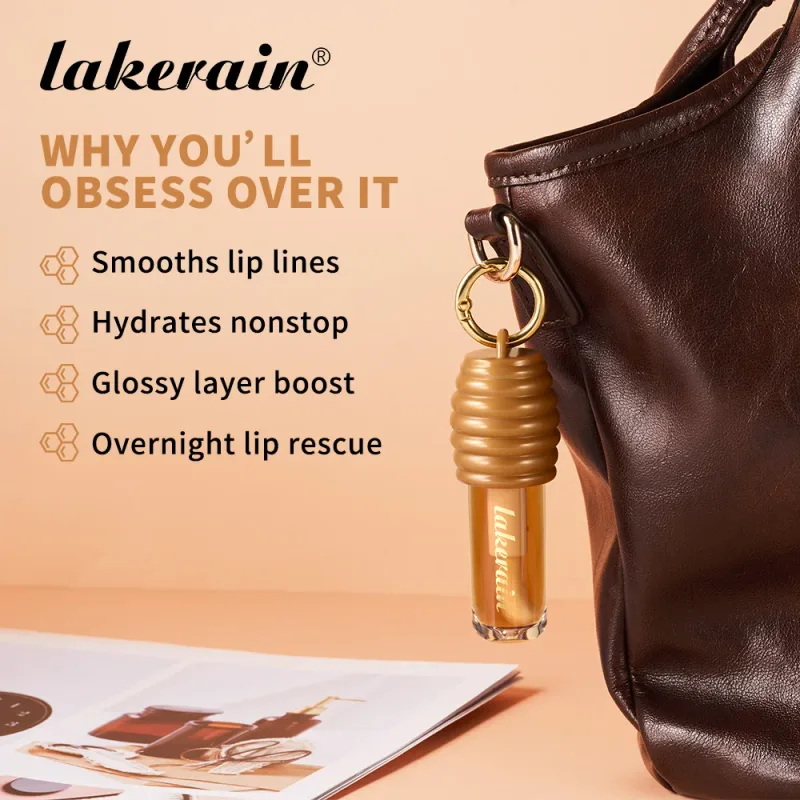 Lakerain Honey Lip Gloss Glossy Texture Lightweight Non-sticky Long Lasting Moisturized Gorgeous Glossy Finish Smooth Lip Makeup — image 4