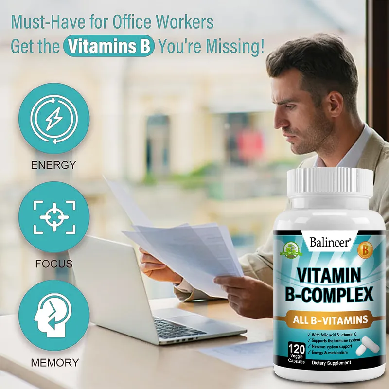 Vitamin B Complex Supplement Containing Folic Acid and Vitamin C Supports Energy Immune Health Antioxidant Supplement — image 5
