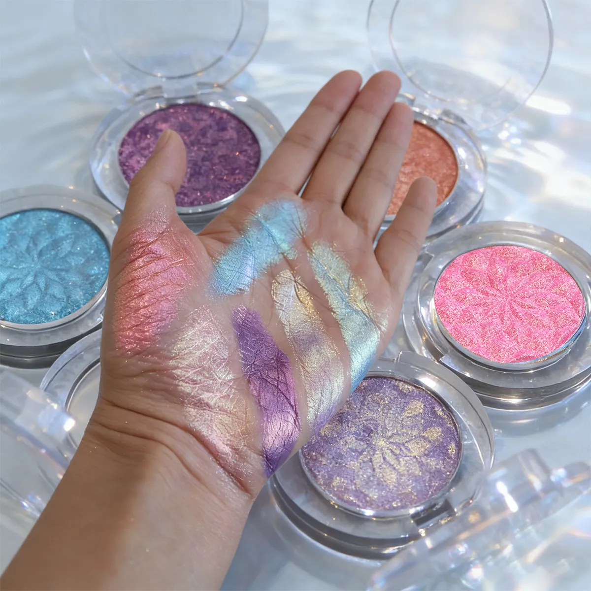 Chameleon Eye Palette Eyeshadow Palette - Customizable Duochrome Pressed Eyeshadow Set Glitter Infused Pearlescent Finish Pri — image 7