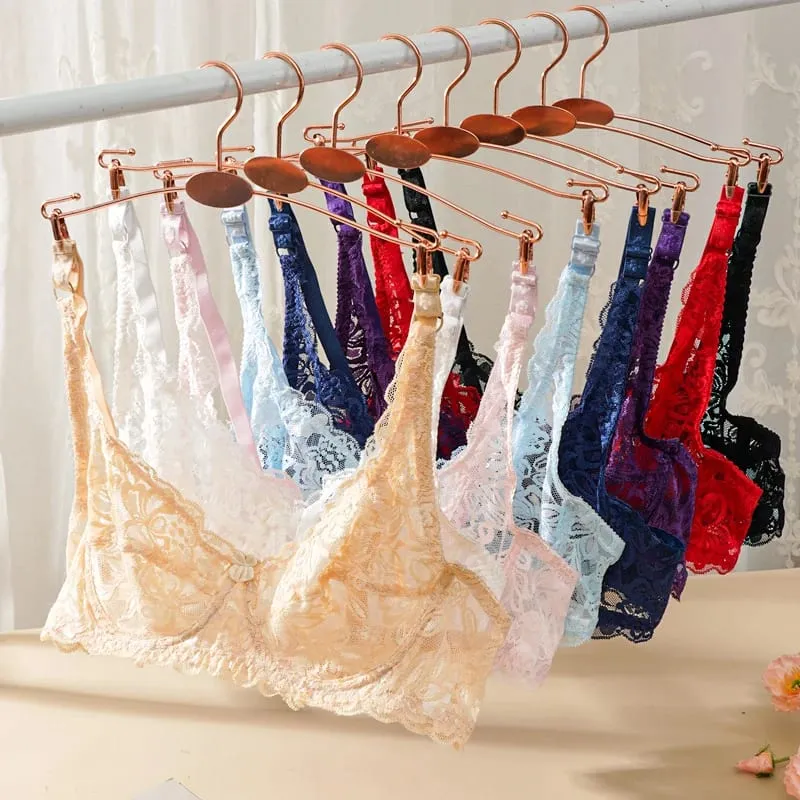 Ensemble de soutien-gorge Sexy en dentelle pour femmes, Push Up, sans coussinet, respirant, à armatures, culotte fine et solide, sous-vêtements, Lingerie exquise pour tous les jours — image 3