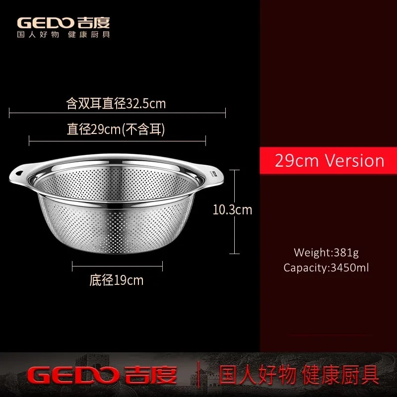 Сертификация LFGB, кухонный дренажный умывальник из нержавеющей стали 304, диаметр 23-31 см, дуршлаг с плотными маленькими отверстиями — image 12