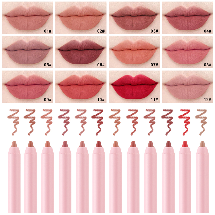 Waterproof Matte Lip Liner in Bean Paste Color Lip Plumping Lipstick Pen Non-Fading Lip Liner Waterproof and Sweat-Proof Long-Lasting Matte Lip Liner One-Second Plump Lip Lipstick Pen — image 3