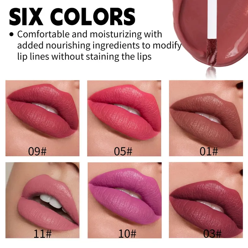 6-pack matte matte lipstick lip glaze long-lasting non-stick cup non-fading velvet lipstick lip gloss — image 4