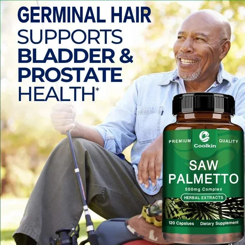 Saw Palmetto - El bloqueador de DHT para la salud urinaria y el suplemento de apoyo a la próstata previenen la caída del cabello