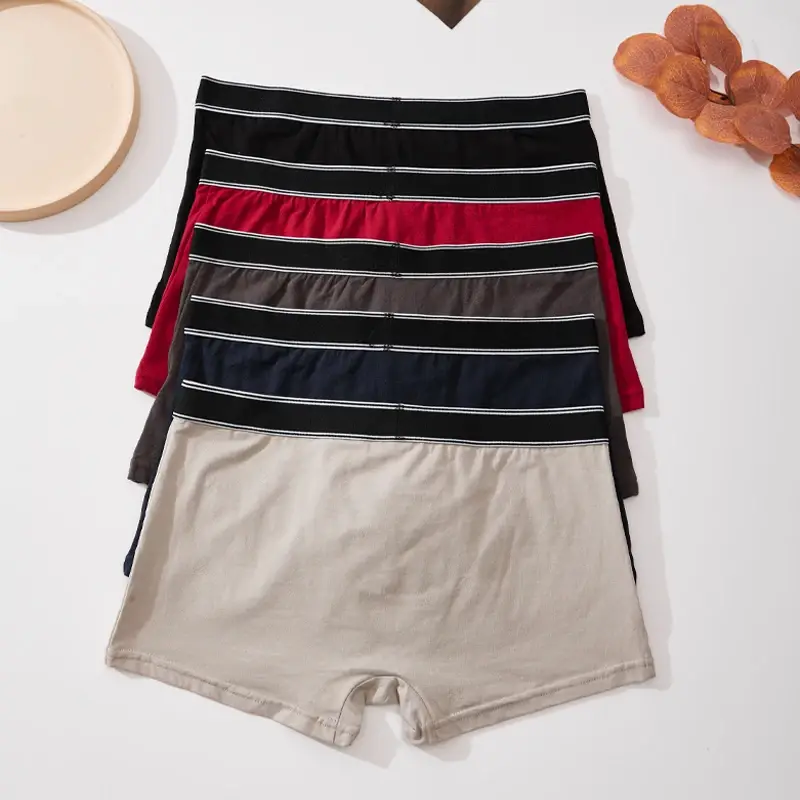 3pc Einfache Feste Farbe Streifen Gürtel männer Unterwäsche Baumwolle Bequeme Weiche Männliche Boxer Shorts Sonder Angebot Mittlere Taille briefs S-XL
