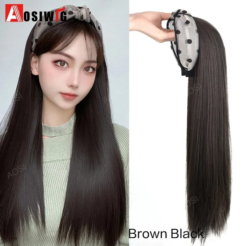Synthetic Long Curly Half Head Style Wig Heat Resistant Hair Costume Christmas Party Cosplay Natural False Hairpieces — image 10