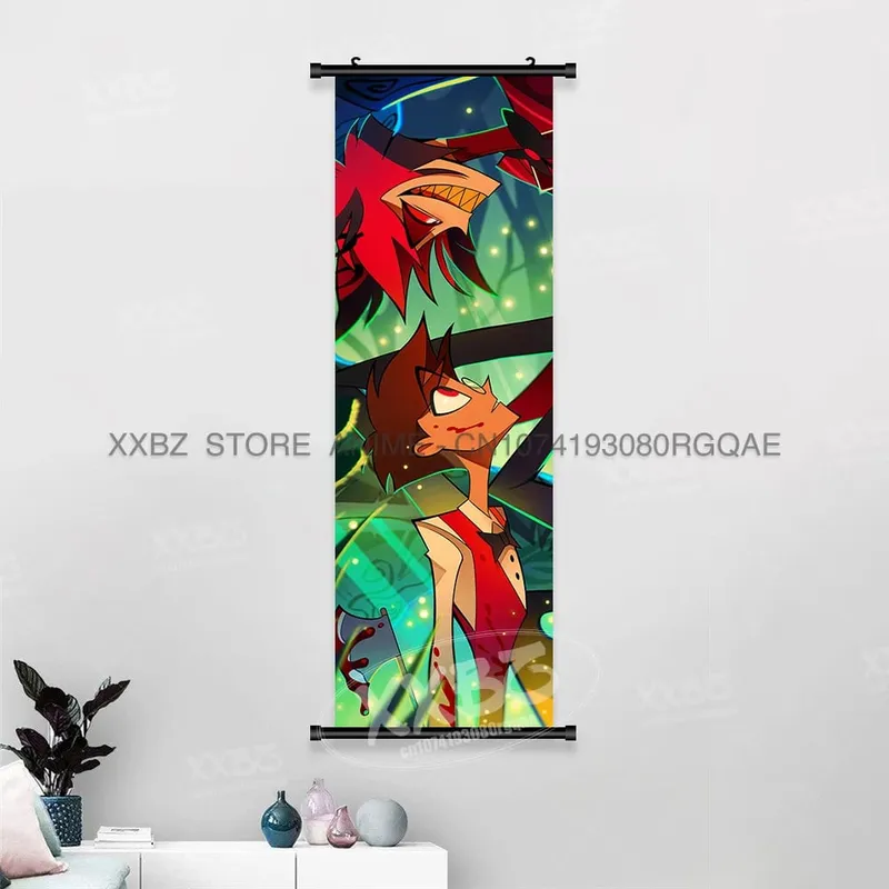 Simple Black Comedy Hazbin Hotel Home Decoration Hanging Painting Cartoon Wall Artwork Scrolls Picture Room Canvas Print Posters — image 29