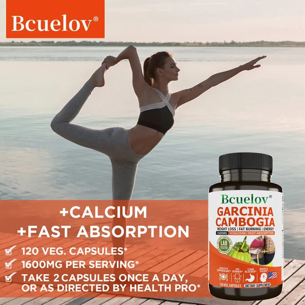 Bcuelov Garcinia Cambogia Capsule per Donne e Uomini Brucia Grassi Pulizia Intestinale Integratore per la Gestione del Peso NON OGM — image 3