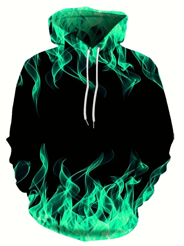 2024 Creative Flame 3D Print hættetrøje Cool hættetrøjer Herre forår Efterår Pullover Hættetrøje Oversized Harajuku Y2k tøj — image 7