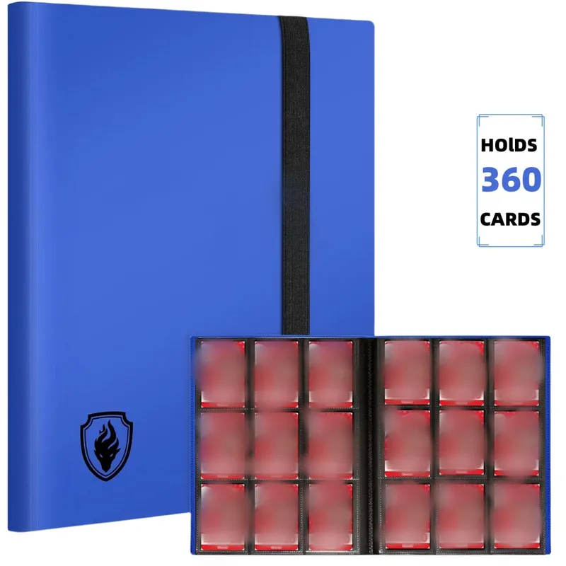 Trading Card Binder 9 Pockets Card Album Folder 360 Side Loading Pocket Binder for Yugioh Sport and Other TCG