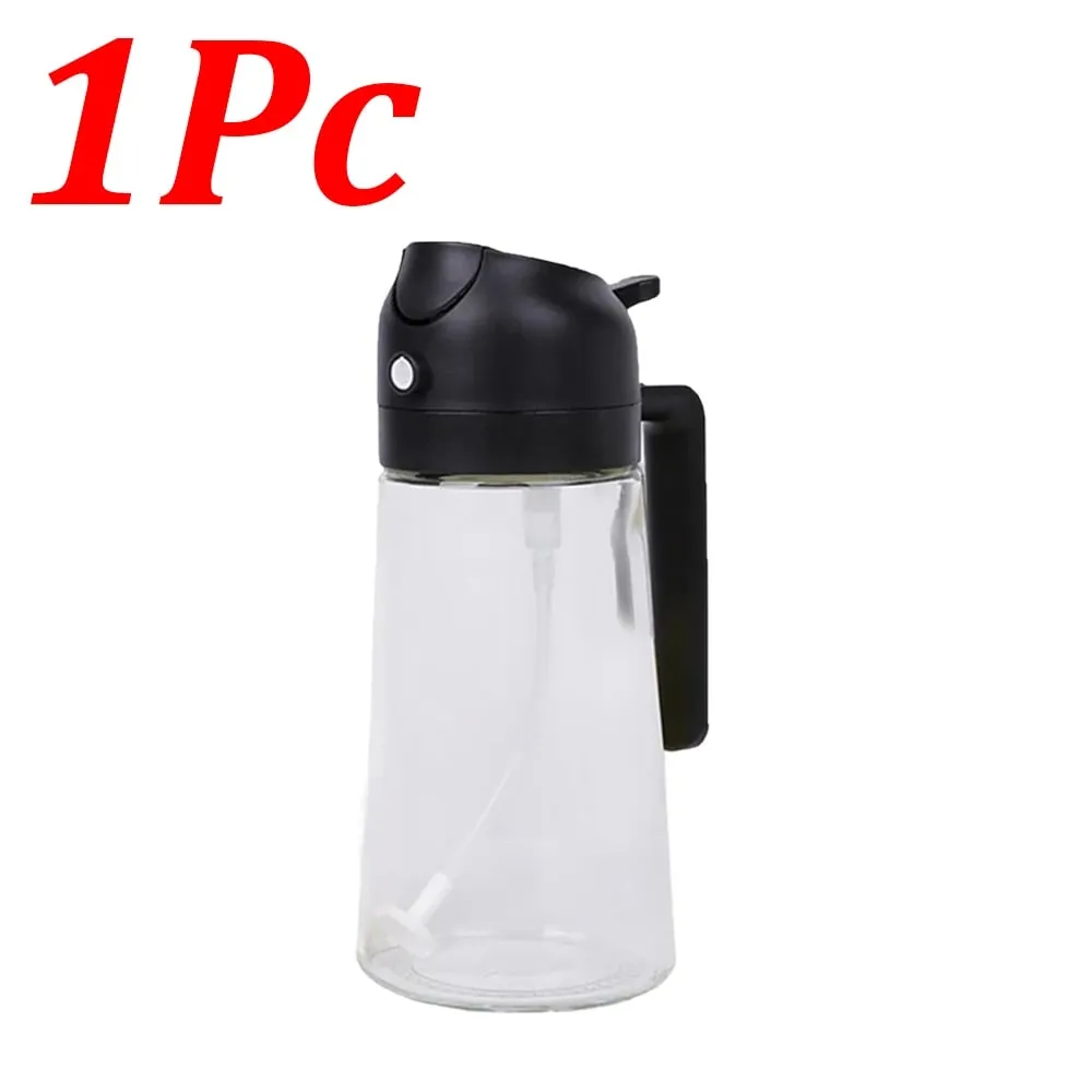 Pulverizador de aceite 2 en 1 de 500ml, 1-4 Uds., pulverizador de aceite de oliva para cocinar, pulverizador de aceite para hornear, freidora de aire para cocina, hornear ensalada, asar y asar