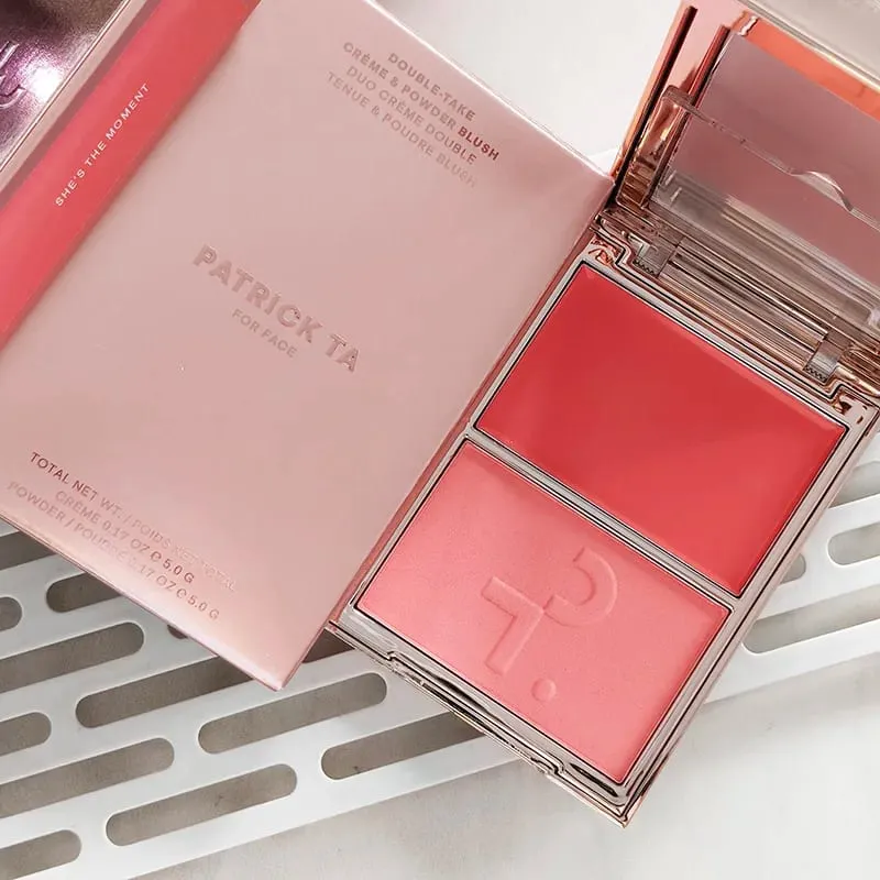 Patrick 2 in 1 Cream & Powder Blush Palette Dual Cheek Blush Duo Lasting Natural Brightening TA Makeup Cosmetics She's That Girl — image 13
