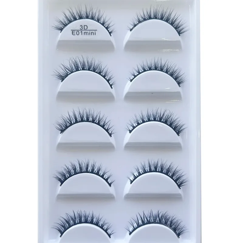 5 Pairs 3D Natural False Eyelashes Makeup Mink Eyelash Fake Eye Lashes Faux Cils Make Up Beauty Maquillaje Tools H13 Mini Cat — image 9