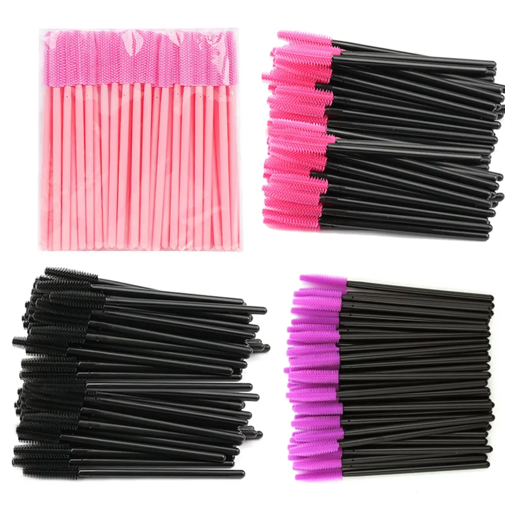 50/100pcs Eyelash Brush Silicone Eyelashes Brushes Mascara Wands Applicators For Woman Lash Eyebrows Cosmetic Makeup Tool — image 6