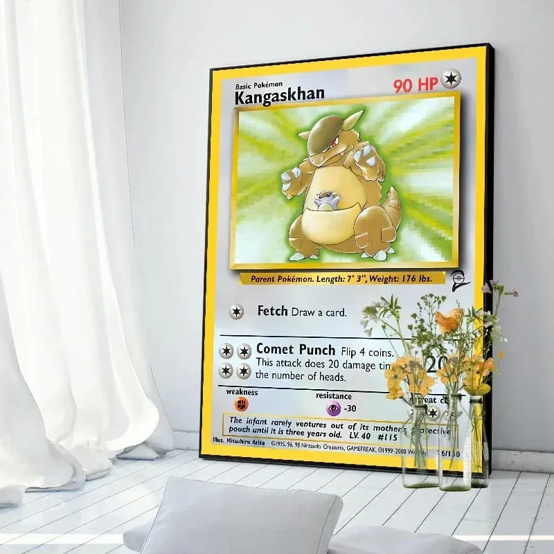 Pokemon Basis Set 1996 Jaar Engels Kaarten Shining Canvas Painting Poster Print Watercolor Wall Art Picture Home Decor Gifts — image 21