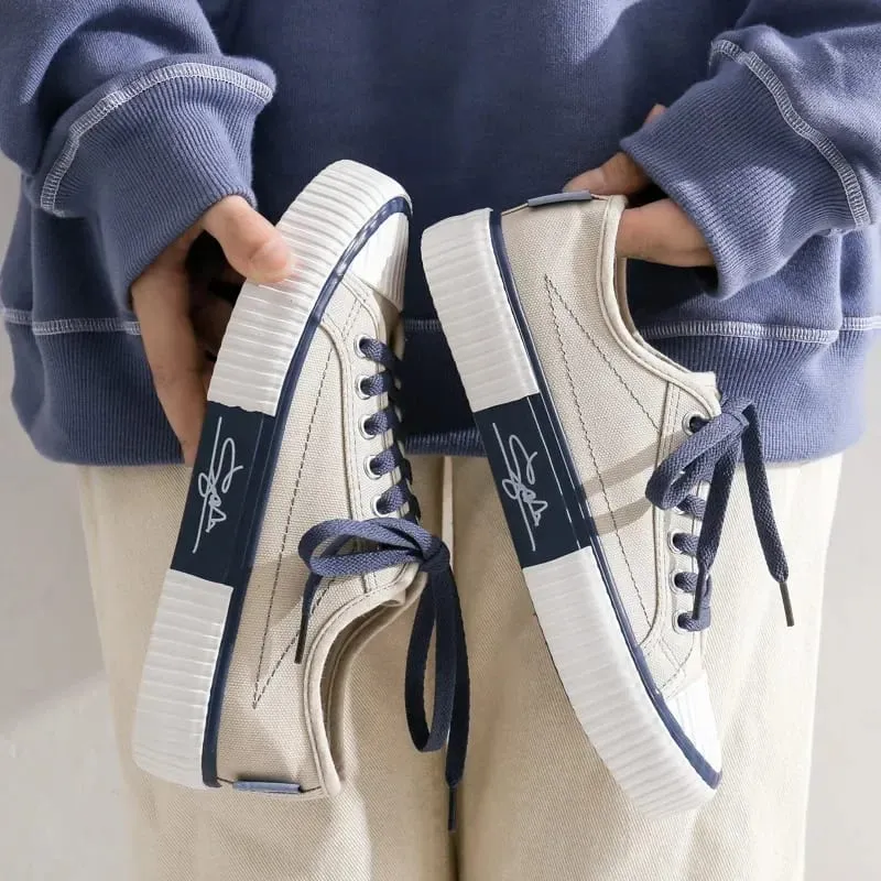 Trend Men's Canvas Shoes Flats Vulcanized Shoes for Men 2024 Spring Summer Comfortable Causal Sneakers Fashion Couple Walk Shoes — image 8