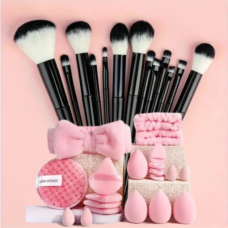 13PCS Makeup Brushes Set Eyeshadow Foundation Highlighter Blush Concealer Female Soft Beauty Tool Puff Beauty Sponges Thumb Puff — image 14