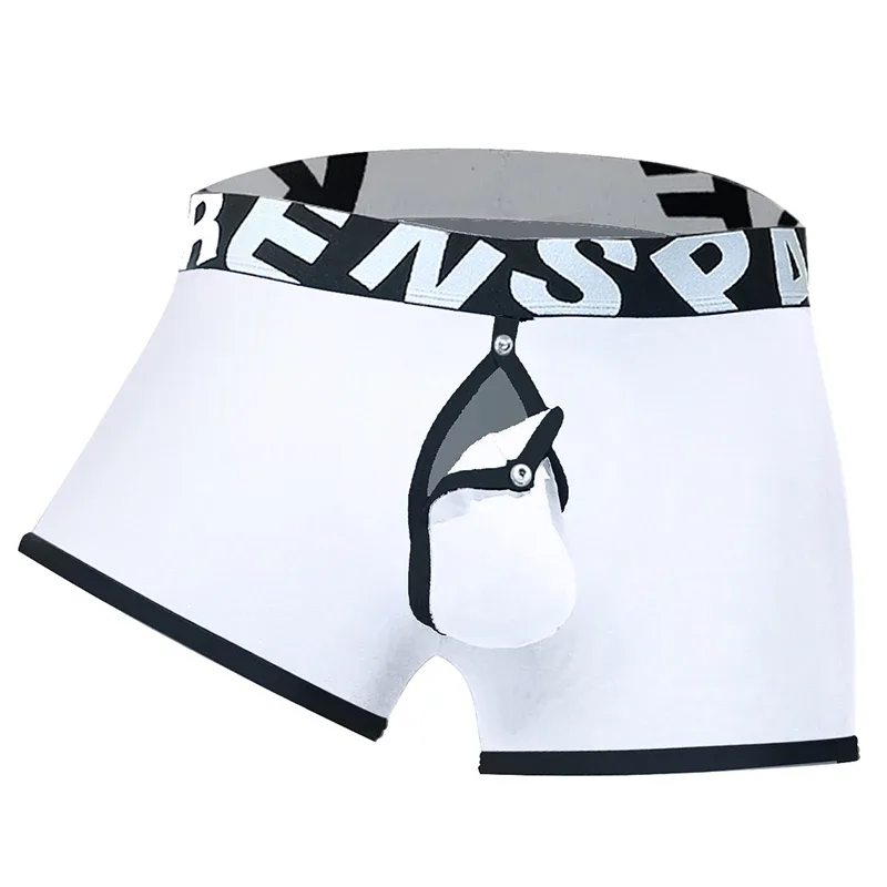 Mens Sexy Boxer Underwear Open Back Underpants Removable U Convex Pouch Panties Middle Waist Knickers — image 24