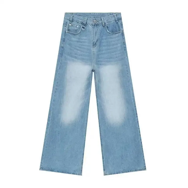 Summer Men's Denim Pants Old Blue Washed Male Jeans Straight Casual Menwear Loose Wide Leg Trousers New Fashion 9C354 — image 7
