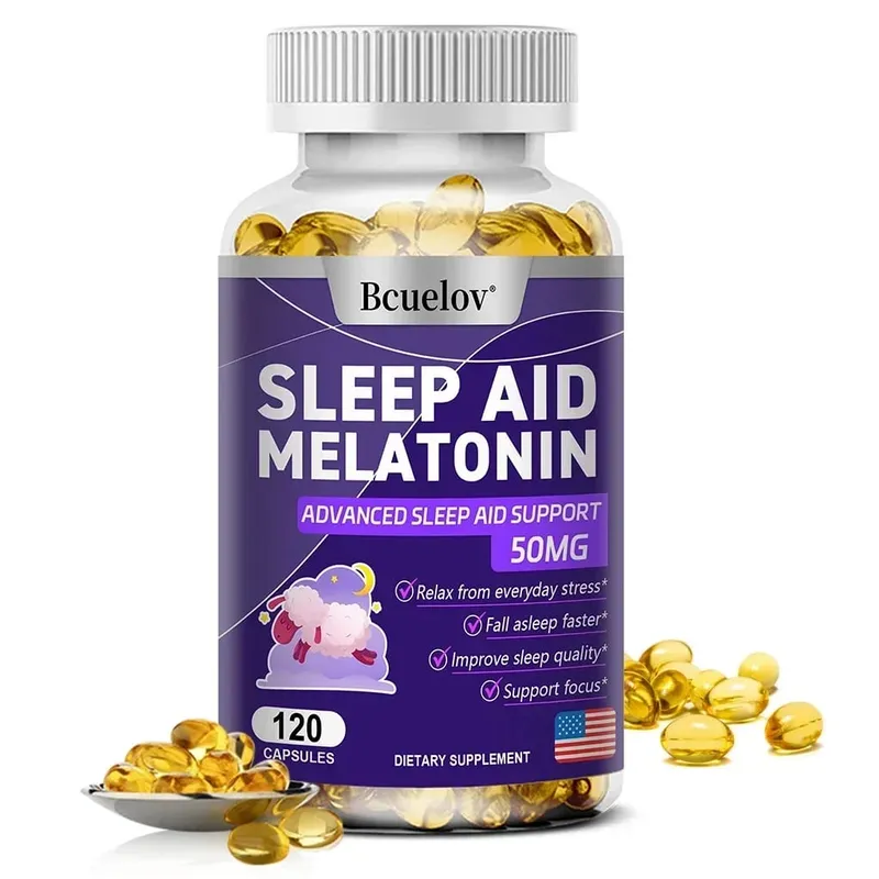 Bcuelov Melatonin Dietary Supplement for Promotes Relaxation and Sleep Health 25mg 30/60/120 Capsules Vegan | Gluten Free