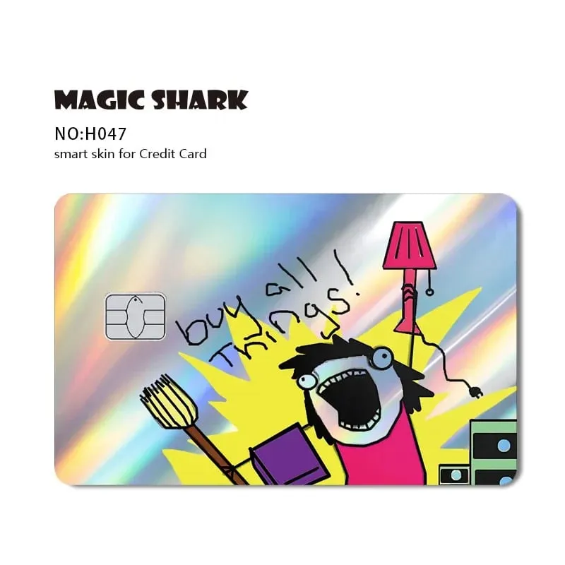 Magic Shark Mcloving Spider Anime Shinny Laser Holographic Matte Skin Film Sticker for Debit Bank Credit Card — image 20