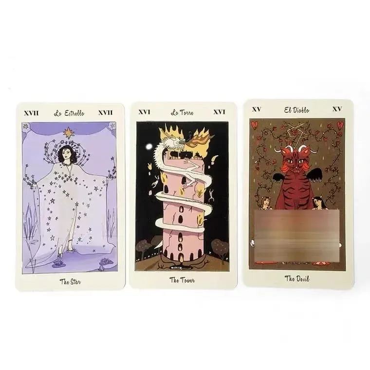 1Pcs Deck Tarot De Carlotydes tarot cards A 78 Cards Full English board games Friend Party Entertainment Board Game Party supply — image 4