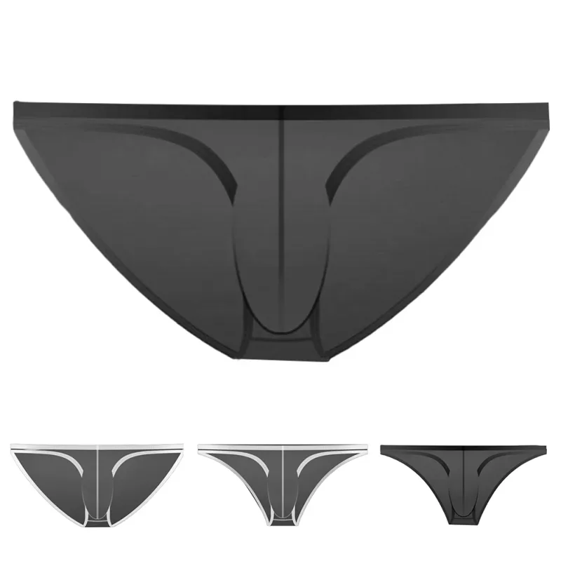 1PC Sommer Nyt Undertøj Herre Ice Silk Briefs Ultratynde Gennemsigtig Åndbar Sexet Komfortabel Lavtalje Underbukser Til Mænd 3256809692642600