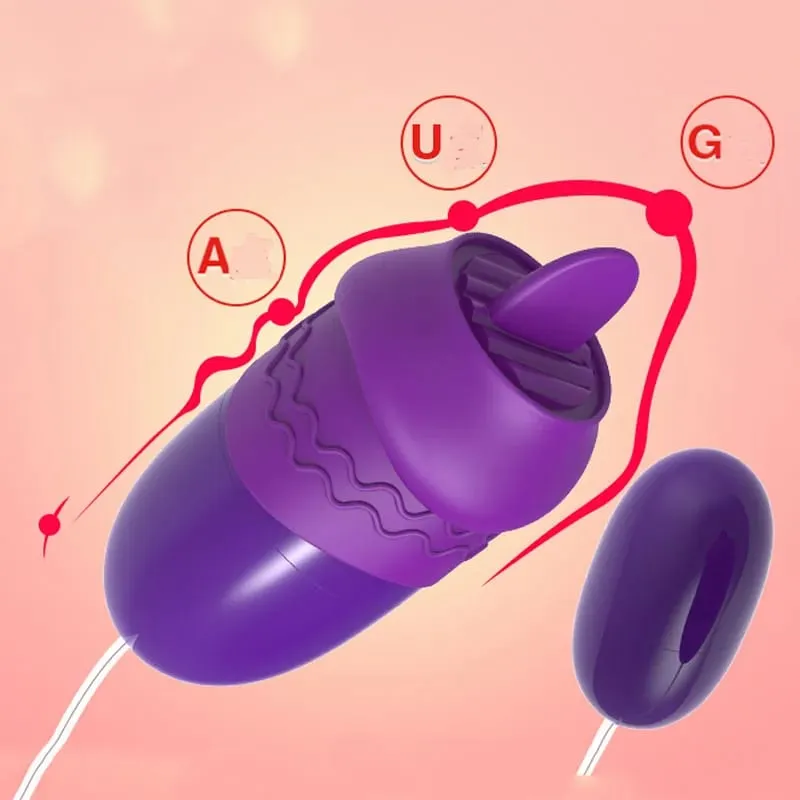 Två bollar Vibrator Tunga Slickning Vibrerande Hopp Ägg Klitorisstimulator Vuxenprodukt Sexleksaker för kvinnor Kvinnlig Onani — image 3