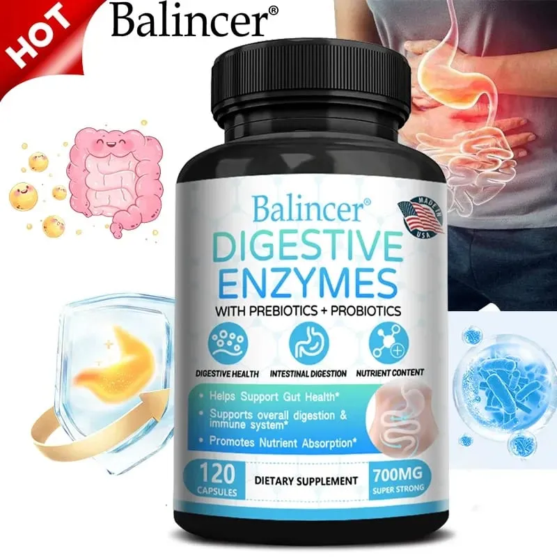 Organic Digestive Enzyme Probiotic Capsules Prebiotic Nutrition Digestion and Gut Health Immunity Suitable for Adults and Men — image 1