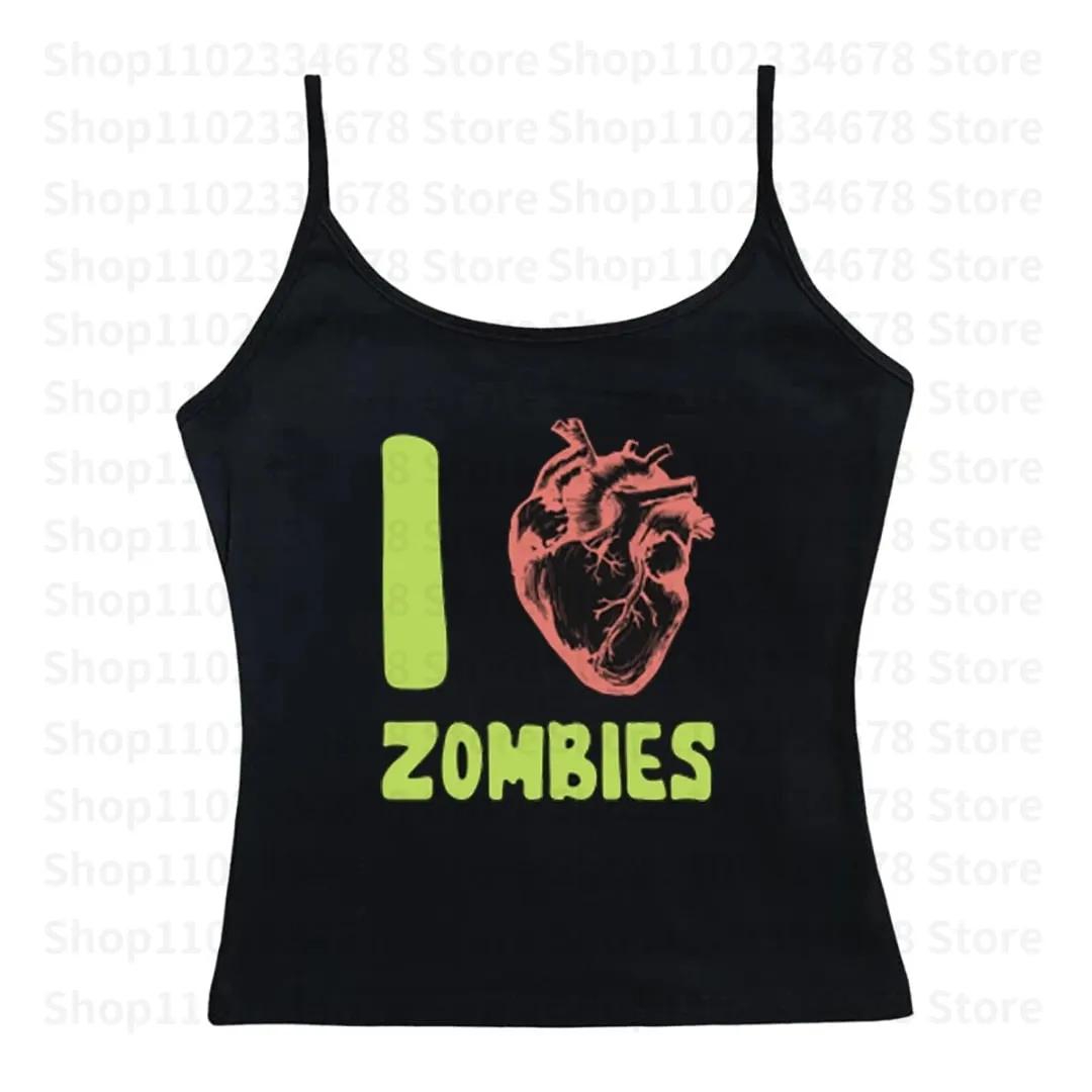 Gothic Emo Girls Camisole Top Crop Top Y2k Clothes Vintage Corset Tank Tops Baby Tees Punk Women's Aesthetic Letter Grunge Print — image 2