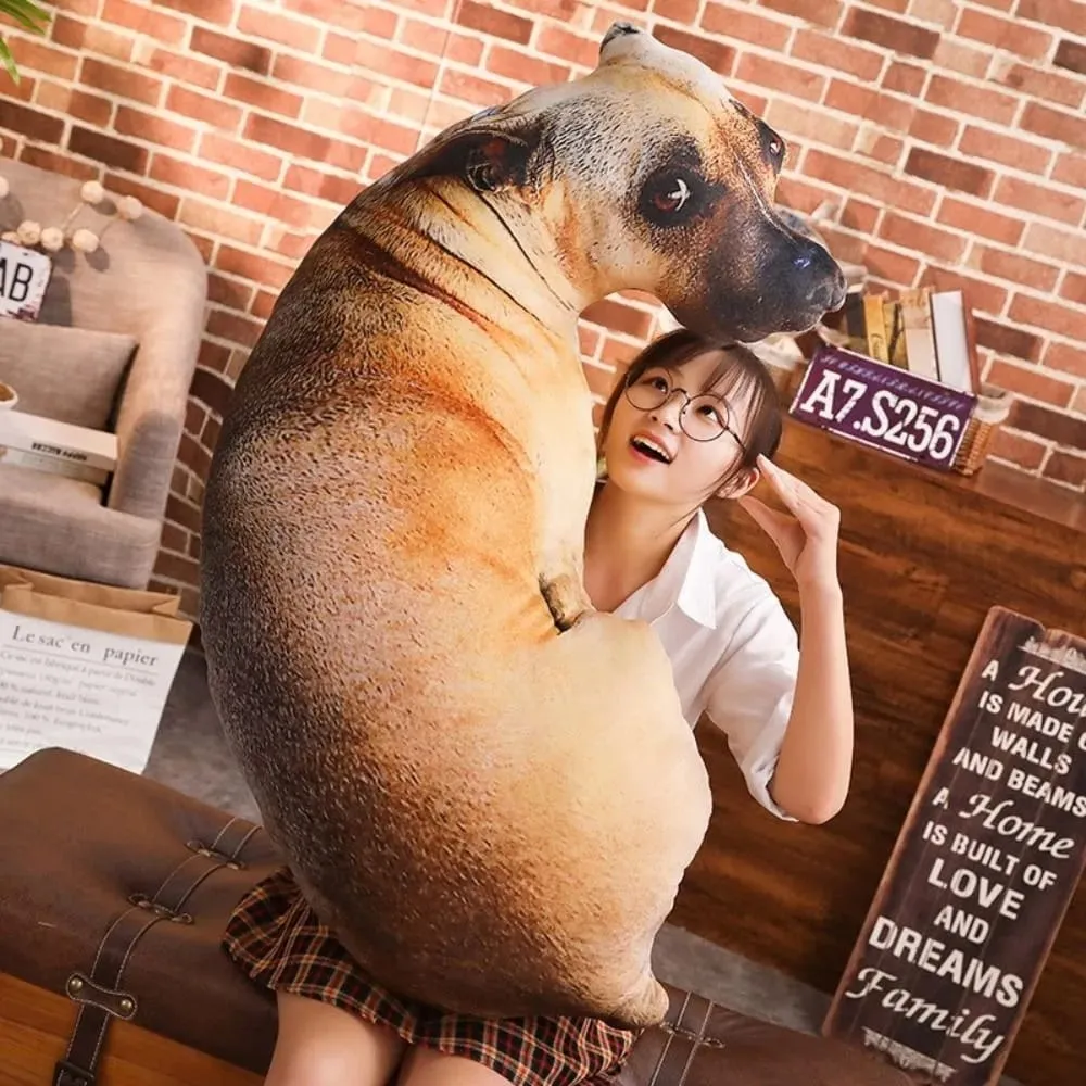 Soft Lifelike Animal Throw Pillow Hound Plush Creative Cushion 3D Dog Pillow Office Toy 3D Lifelike Animal Pet Dog Throw Pillow — image 5