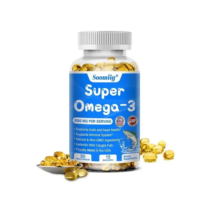 Omega 3 Fish Oil - with DHA & EPA - Supports Brain Nervous System Cardiovascular Skin Health Antioxidant - 120 Capsules — image 8