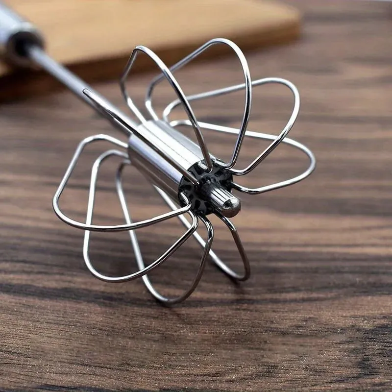 Stainless steel semi-automatic egg beater rotating cream egg mixer household manual egg beater baking tool Battery-Free — image 6