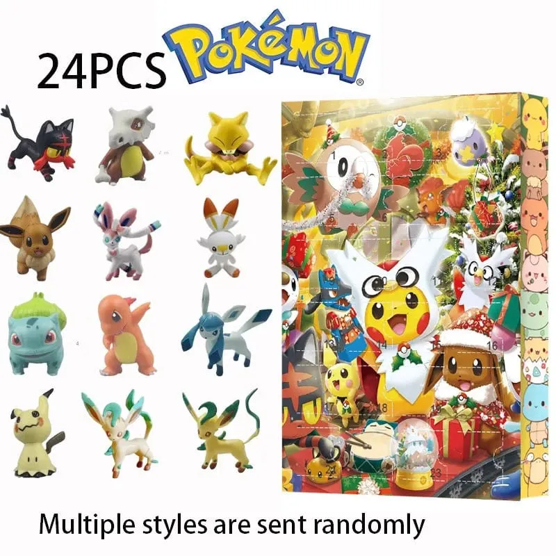 24PCS/Set Pokemon Christmas Advent Calendar Cute Pikachu Charizard PVC Small Anime Figure Surprise Box Birthday Halloween Gift — image 10