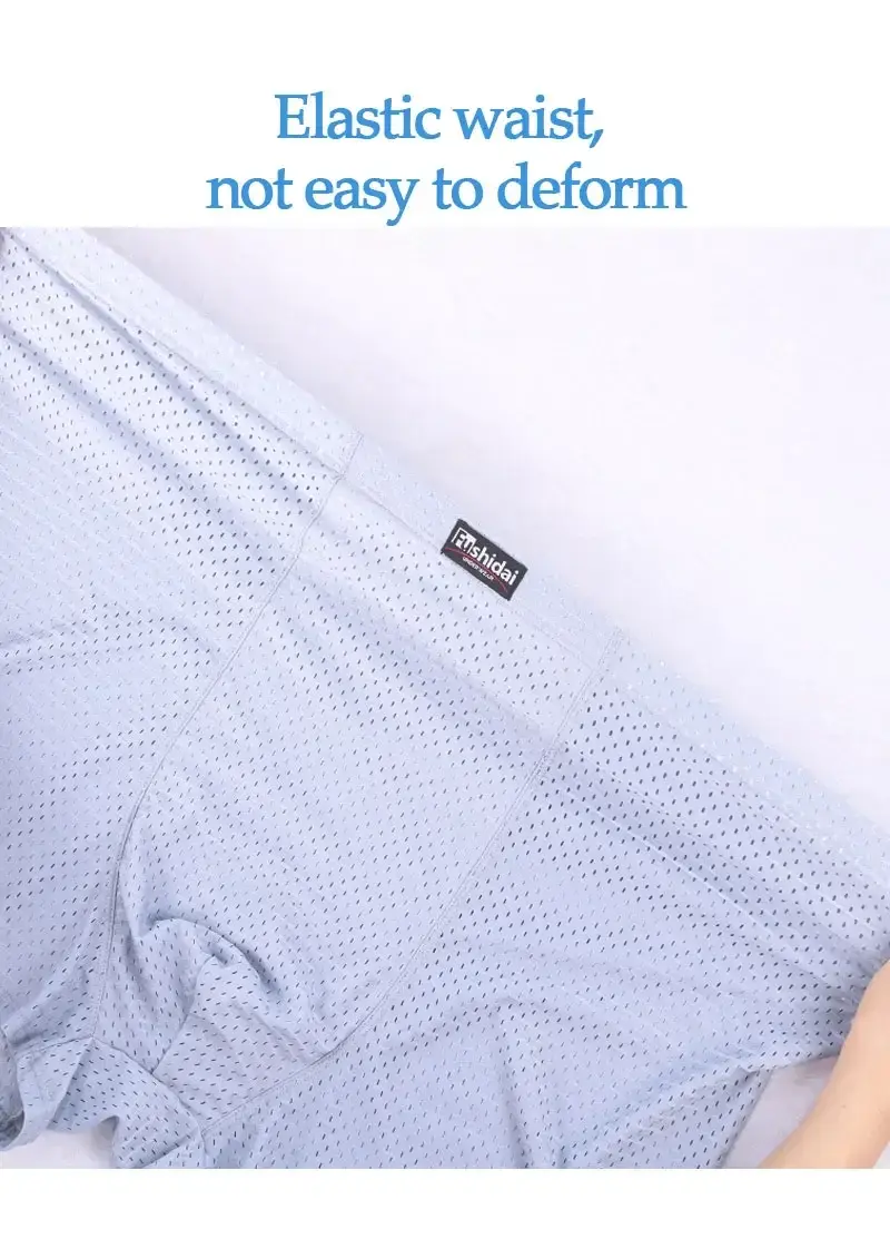 4 Pack Men's Big Size Boxer Shorts (9XL-13XL) Breathable Mesh Underwear Comfort Fit, Stretch Waistband Plus Size Men's Undies