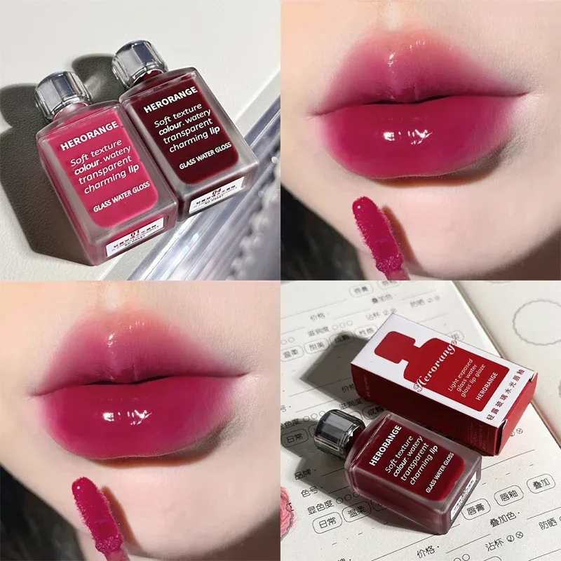 Water-Glow Mirror Lip Gloss Long Lasting Moisturizing Hydrating Lip Tint Makeup Skin-Brightening Lipstick Korean Women Cosmetic — image 9