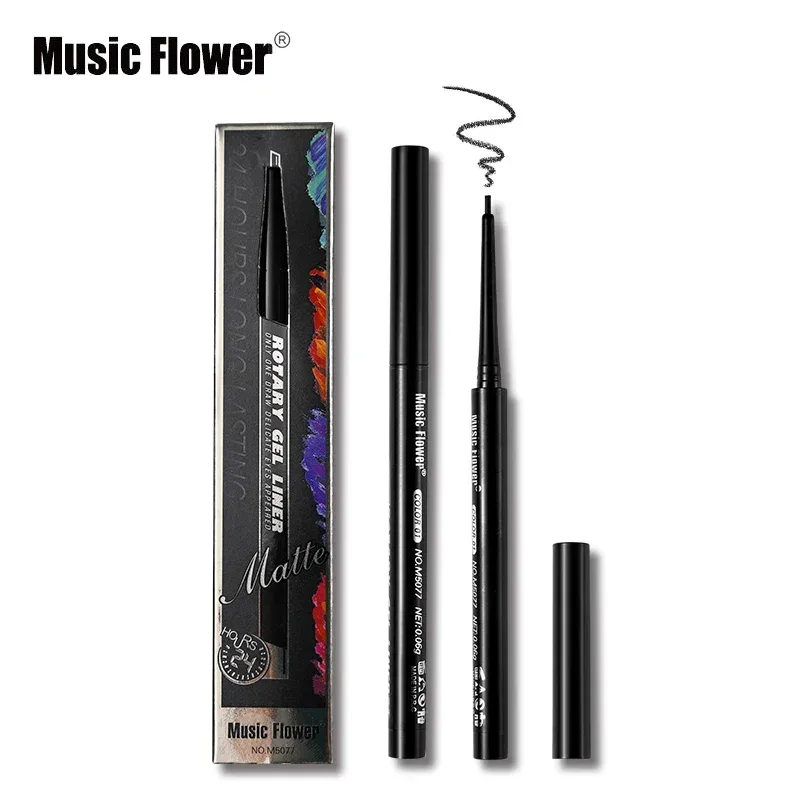 Music Flower 12 Color Gel Eyeliner Pencil Automatic Waterproof Eye Makeup Black Blue Eyleliner Long Lasting Shimmer Cosmetics — image 3