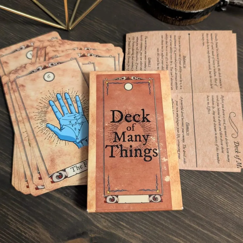 Deck of Many Things Vellum Style 12X7cm Size Inspired Adventures Fantasy Roleplay Tabletop RPG Accessories with Illustrated Card — image 1