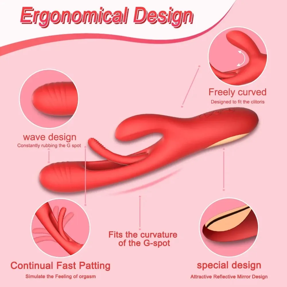 2023 Rabbit Tapping G-Spot Patting Vibrator for Women Clitoris Clit Stimulator Powerful 21 Modes Sex Toy Female Goods for Adults — image 4