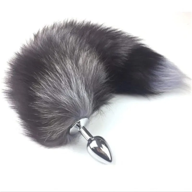 Anal Plug Black Wolf Fox Tail Adult Games Stainless Steel Anal Bead Butt Plug Stimulator Sex Flirting Toys For Women Gay 18+ — image 1