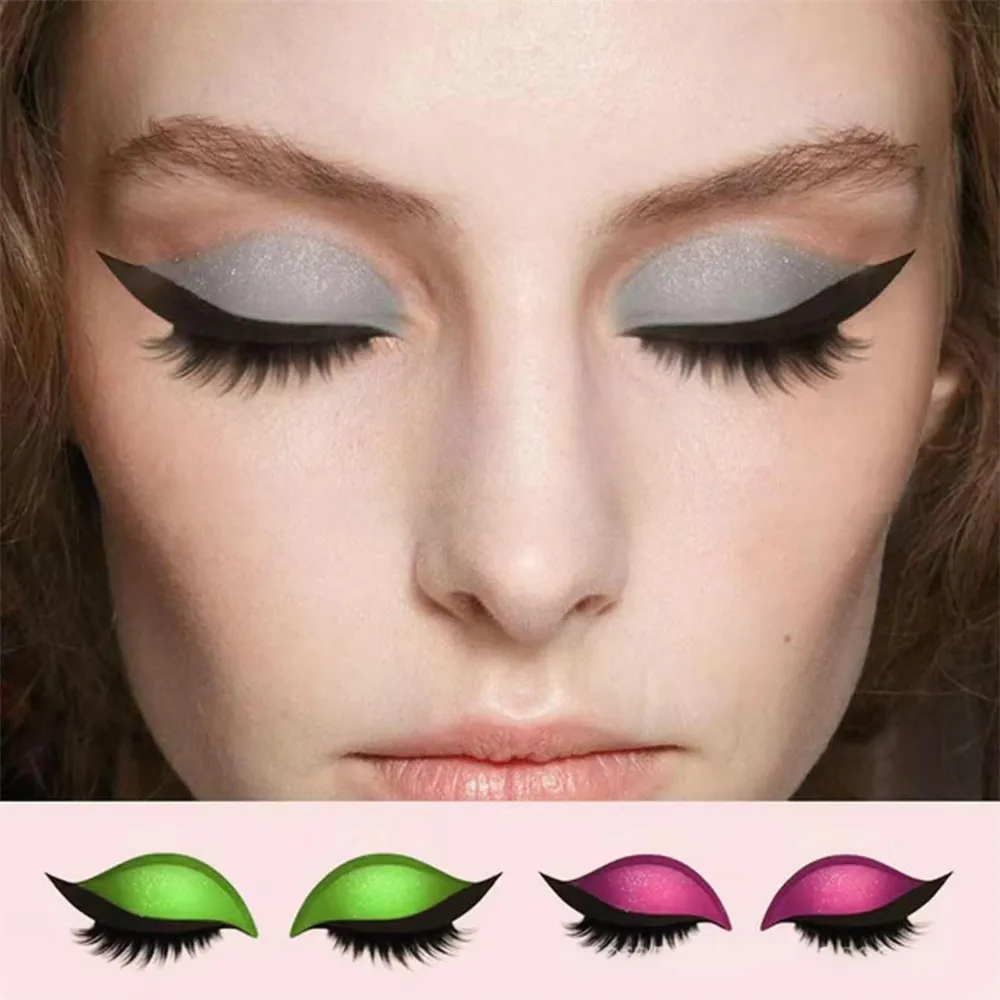 Reusable 1 Pair Lazy Eye Shadow Eyelash Patch 2-In-1 Eye Makeup Sticker With False Lashes & Shadow Waterproof Cosmetic Tools