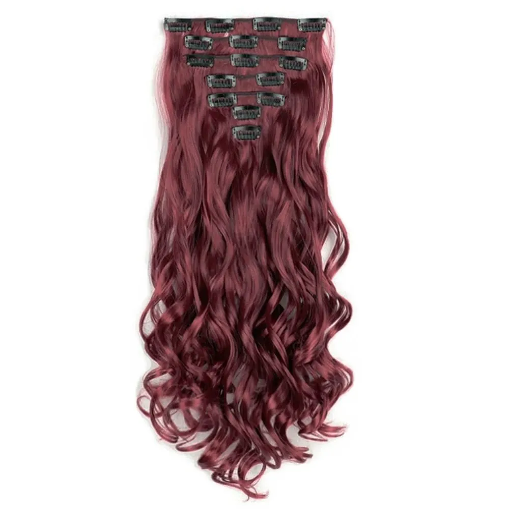 Soowee Synthetic Hair Curly Brown Blonde Clip In Grey Hair Extensions Hairpiece Fake Hair Piece for Women — image 18