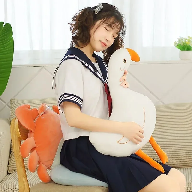 Cute Throw Pillows Crab Whale Goose Lion Pillow Comfortable Room Sofa Car Bed Office Headboard Cushion Doll Back Plush Toy Gift — image 5