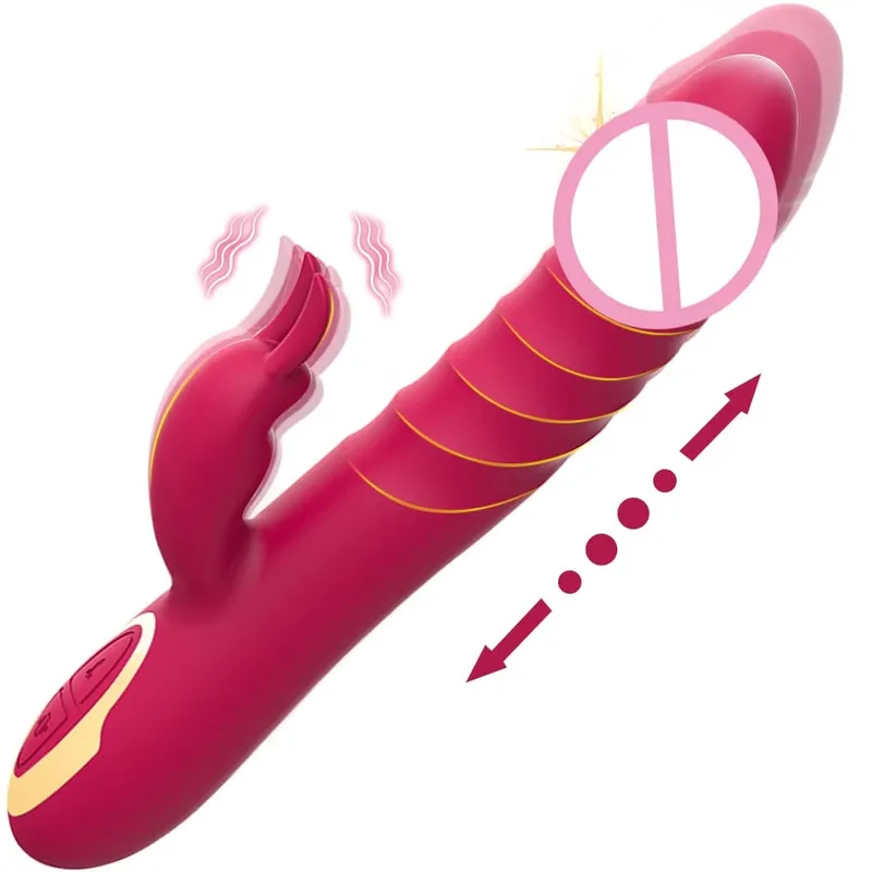 Thrusting Vibrator G Spot Dildo Sex Toy for Woman with Thrusting Vibration Rabbit Vibrators Clitoral Massager Sexual Wellness