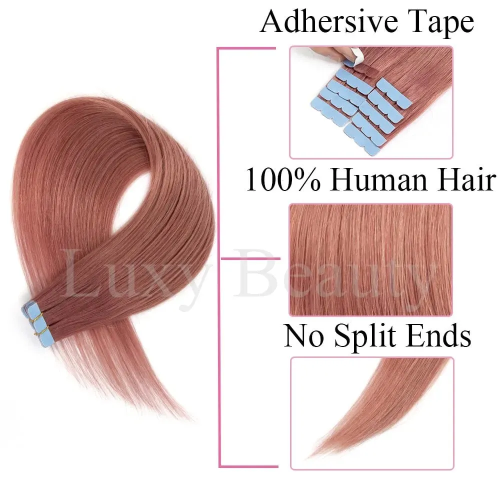 Colored Blue Mini Tape in Human Hair Extensions Invisible Seamless Tape in Hair 10pcs Pink Red Green Purple Blue Mini Tape Hair — image 3