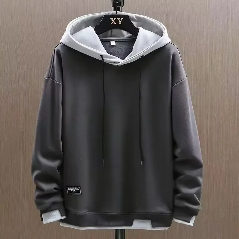 2025 herbst Männer Hoodies High Street Pullover Langarm Patchwork Sweatshirt Männer Mode Streetwear Hoodie Harajuku